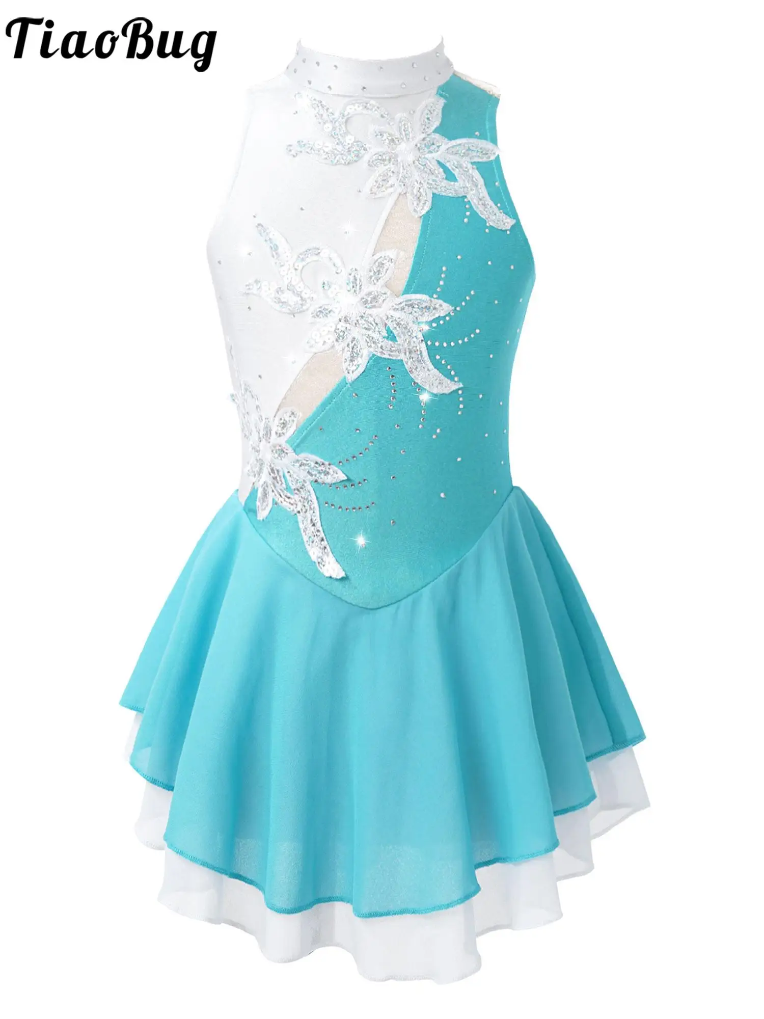 Girls Sequins Floral Ballet Figure Ice Skating Dance Leotards Dresses Kids Sleeveless Ballroom Classical Dance Performance Dress
Girls Sequins Floral Ballet Figure Ice Skating Dance Leotards Dresses Kids Sleeveless Ballroom Classical Dance Performance Dress