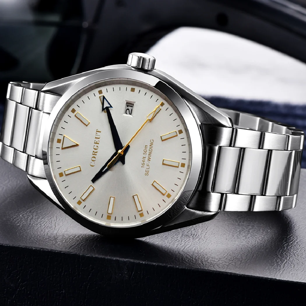 Часы мужские механические с синими стрелками, 41 мм
Часы мужские механические с синими стрелками, 41 мм