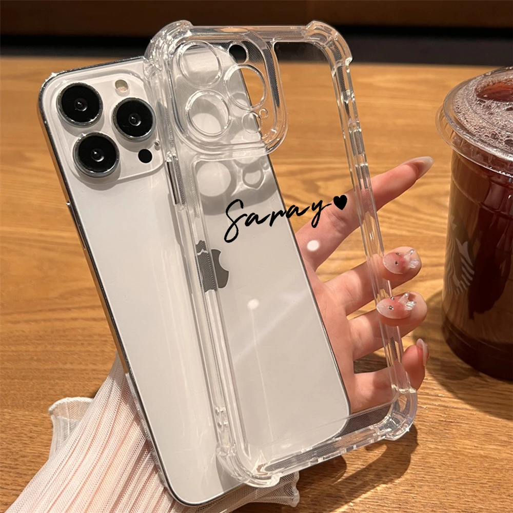2023 New Custom Name Shockproof Clear Phone Case for iPhone 14 13 12 11 Pro Max X XR XS 7 8 Plus Silicone Bumper Hard Back Cover
2023 New Custom Name Shockproof Clear Phone Case for iPhone 14 13 12 11 Pro Max X XR XS 7 8 Plus Silicone Bumper Hard Back Cover