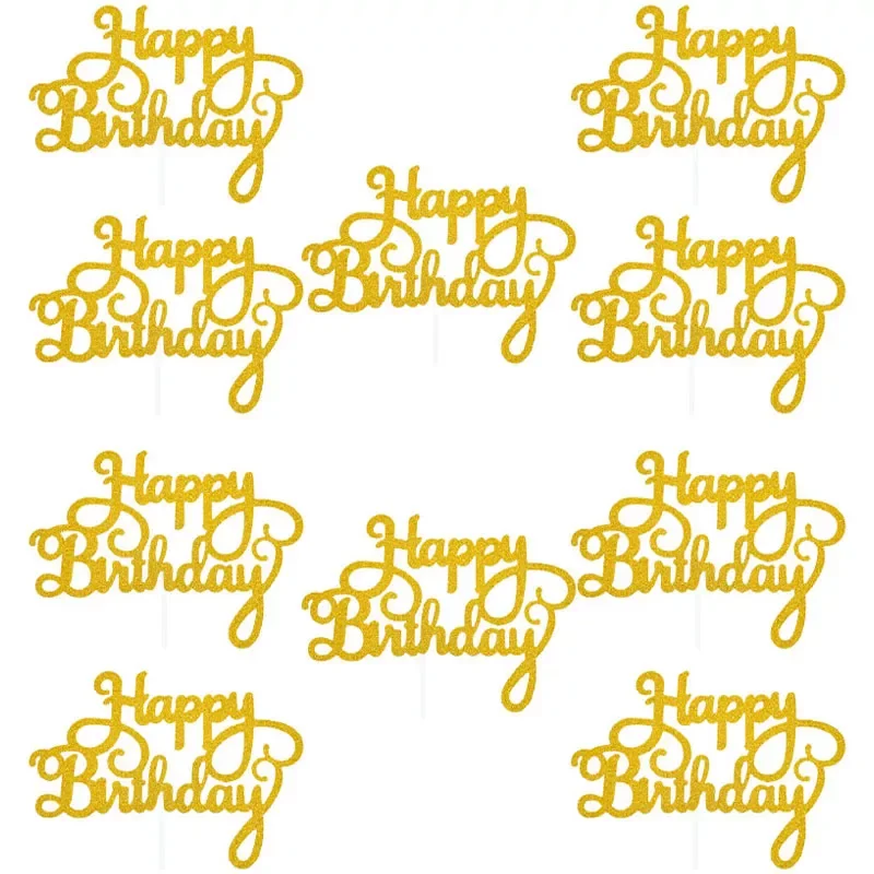 10pcs Gold Gittler Happy Birthday Cake Topper Adult Kids Birthday Party Wedding Decorations Baby Shower Cake Decorating Supplies
10pcs Gold Gittler Happy Birthday Cake Topper Adult Kids Birthday Party Wedding Decorations Baby Shower Cake Decorating Supplies