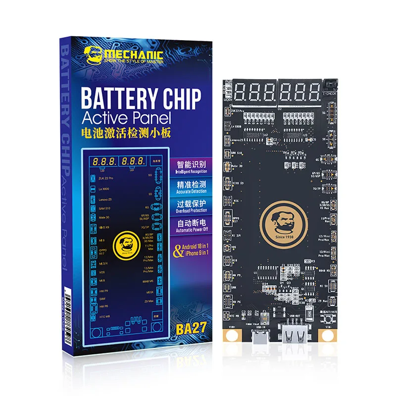 Mechanic BA27 Battery Activation Detection Board for iPhone 5 6 7 8 X XS XR 11 12 13 Pro Max Android Series Battery Activating
Mechanic BA27 Battery Activation Detection Board for iPhone 5 6 7 8 X XS XR 11 12 13 Pro Max Android Series Battery Activating