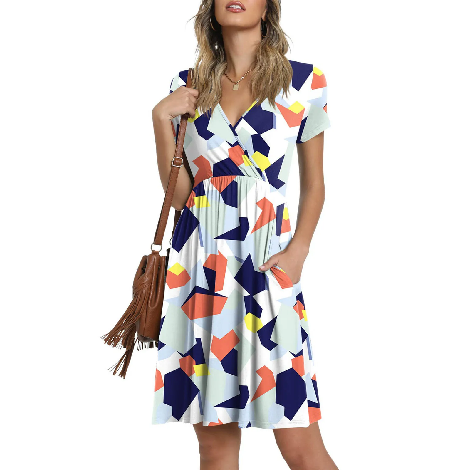 Women Summer 2022 Casual Dress Short Sleeve V Neck Dresses Loose Dress Comfy Beach Sundress with Formal Dresses with Pants
Women Summer 2022 Casual Dress Short Sleeve V Neck Dresses Loose Dress Comfy Beach Sundress with Formal Dresses with Pants