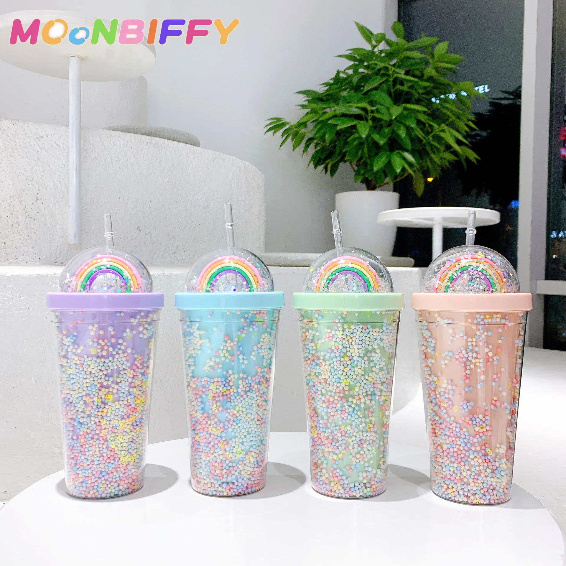 550ml Creative Rainbow Plastic Straw Cup Lovely Water Bottle Colorful Drinking Mug for Kids Portable Juice Cup Sippy Cup
550ml Creative Rainbow Plastic Straw Cup Lovely Water Bottle Colorful Drinking Mug for Kids Portable Juice Cup Sippy Cup