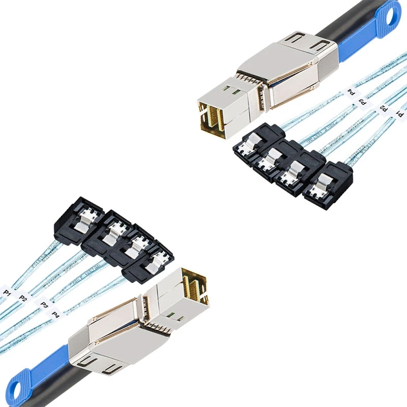 2X Mini SAS HD SFF-8644 To 4 X SATA 7Pin Hard Disk Cable 12Gbps Server External Hard Disk High-Speed Cable 3.33TF/1M
2X Mini SAS HD SFF-8644 To 4 X SATA 7Pin Hard Disk Cable 12Gbps Server External Hard Disk High-Speed Cable 3.33TF/1M