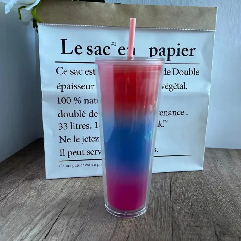 With Lid Creative Advanced Water Cup Durable Reusable Double-deck Plastic Cold Water Cup Water Cup Straw Cup Party Cups
With Lid Creative Advanced Water Cup Durable Reusable Double-deck Plastic Cold Water Cup Water Cup Straw Cup Party Cups