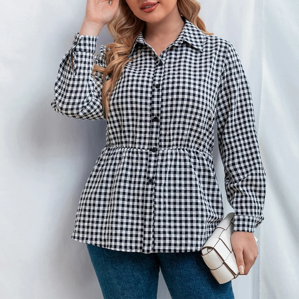 2022NEW Women's Fashion Plus Size Black And White Grid Large Shirt Long Sleeve Casual Top Everyday Style L-4XL 5XL
2022NEW Women's Fashion Plus Size Black And White Grid Large Shirt Long Sleeve Casual Top Everyday Style L-4XL 5XL