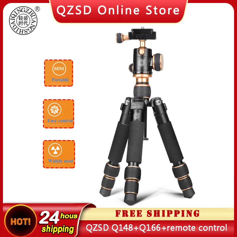 QZSD Q148+Q166 Aluminium Alloy Table Mini Portable Tripod Light Weight Short Tripod Monopod Selfie Stick with Remote Control
QZSD Q148+Q166 Aluminium Alloy Table Mini Portable Tripod Light Weight Short Tripod Monopod Selfie Stick with Remote Control