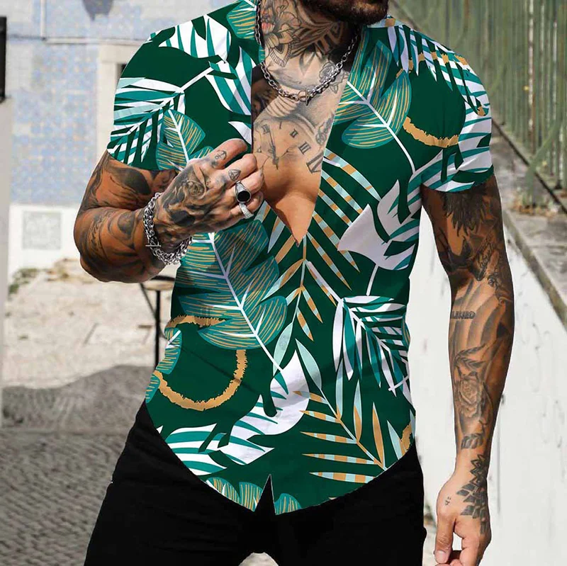 Men Summer Polyester Short Sleeve Shirt Print Casual Hawaiian Beach Male Top Turn-down Collar T-shirts Men's Clothes Blouse
Men Summer Polyester Short Sleeve Shirt Print Casual Hawaiian Beach Male Top Turn-down Collar T-shirts Men's Clothes Blouse