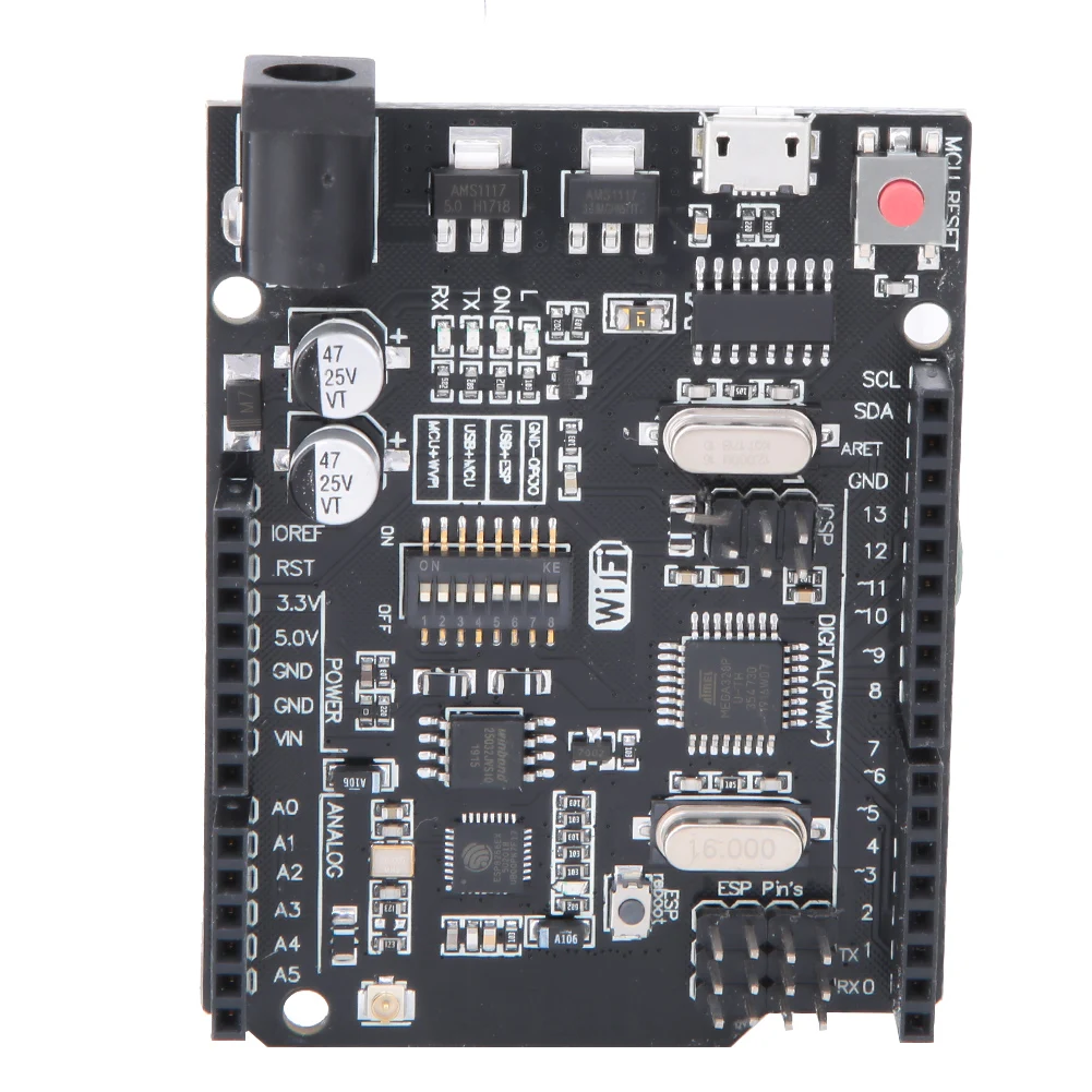 WiFi R3 ATmega328P+ESP8266 (32Mb memory) USB-TTL CH340G Development Board Fit for NodeMCU
WiFi R3 ATmega328P+ESP8266 (32Mb memory) USB-TTL CH340G Development Board Fit for NodeMCU
