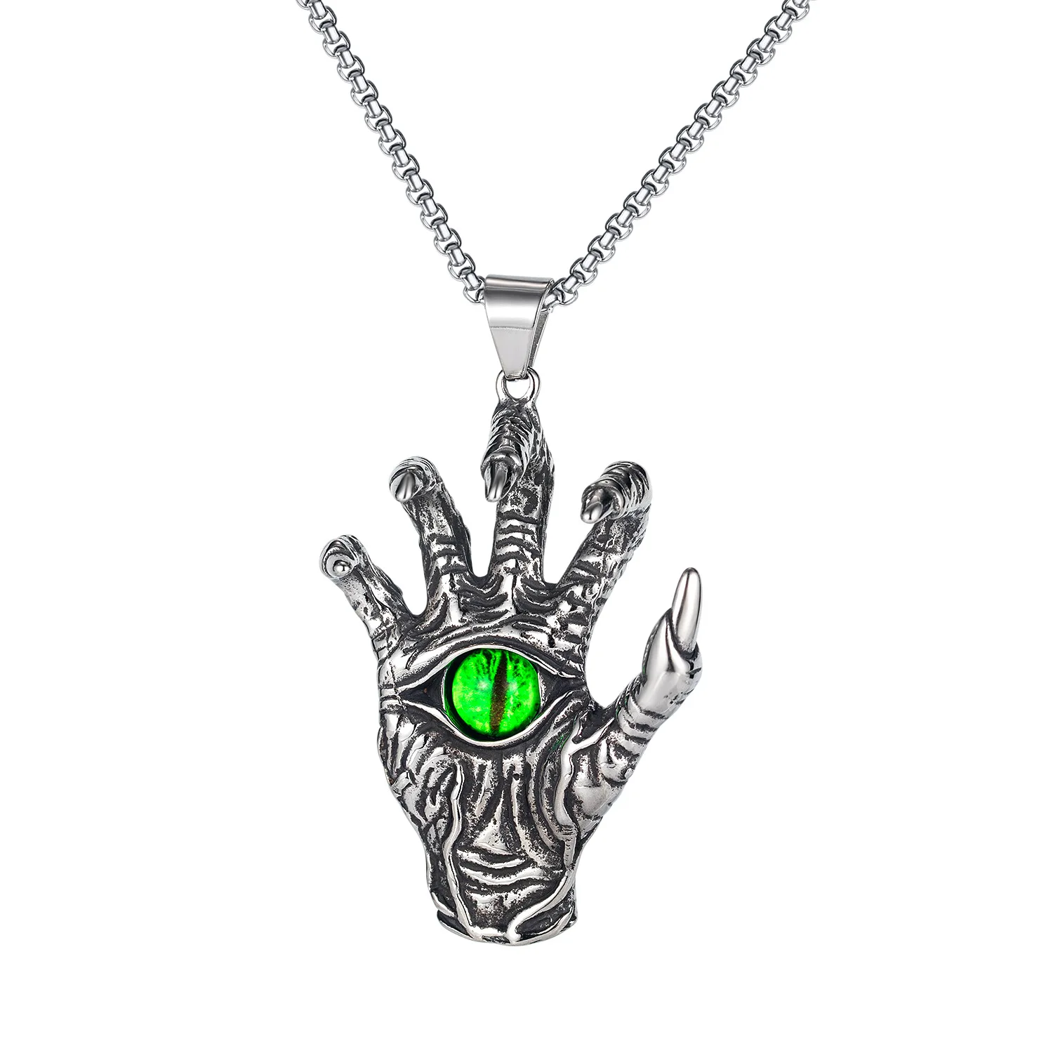 Bfortune Devil Claw Green Eye Stainless Steel Necklace Pendant European Vintage Hiphop Power Charm Long Chain Neck Pendant Charm
Bfortune Devil Claw Green Eye Stainless Steel Necklace Pendant European Vintage Hiphop Power Charm Long Chain Neck Pendant Charm
