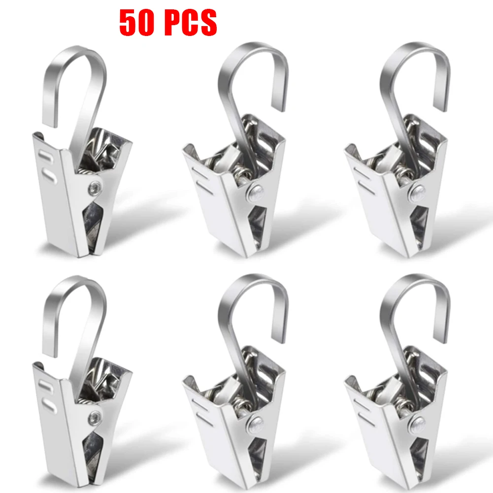 50 PCS Stainless Steel Curtain Clips With Hook For Curtain Photos Home Decoration Outdoor Party Wire Holder
50 PCS Stainless Steel Curtain Clips With Hook For Curtain Photos Home Decoration Outdoor Party Wire Holder