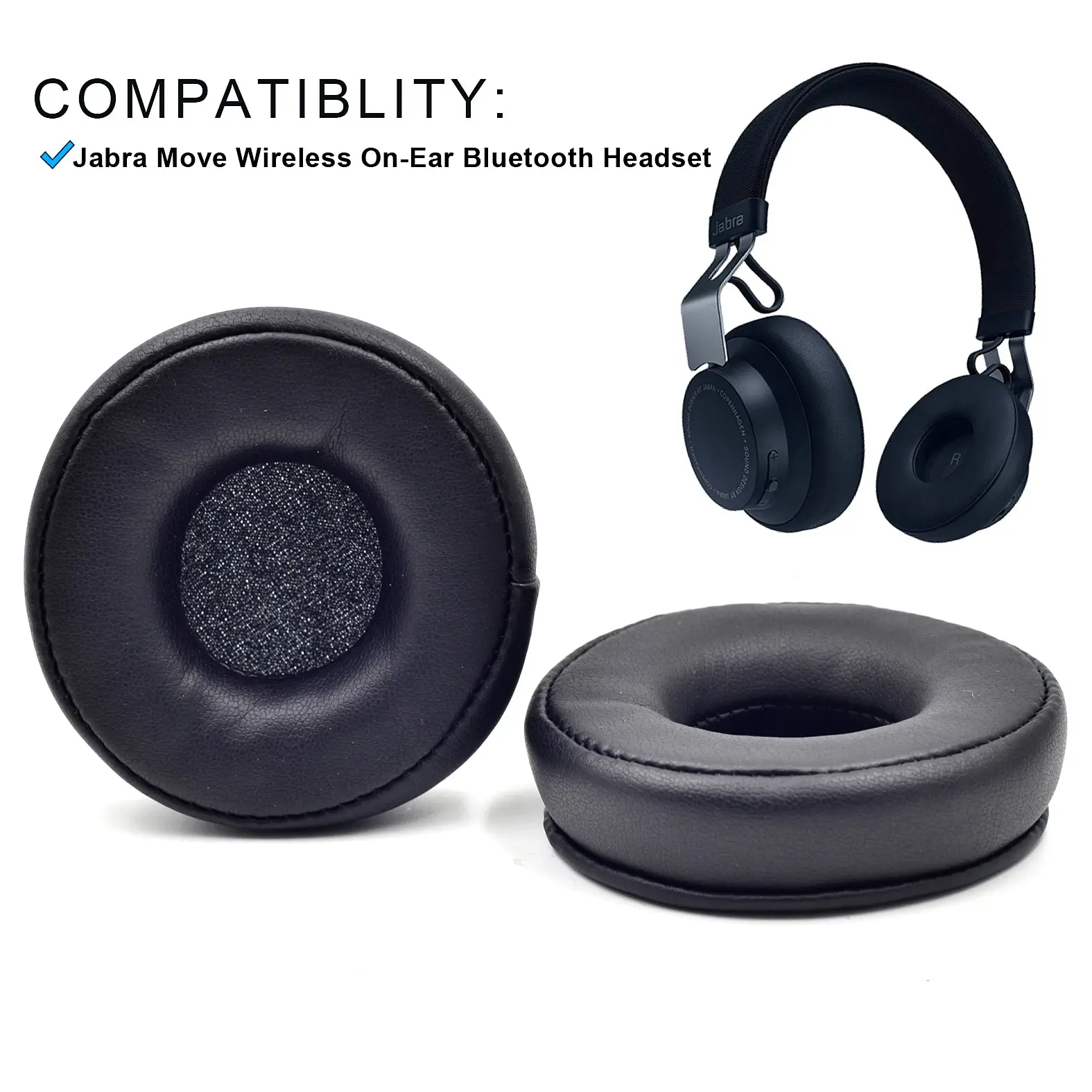 Replacement Earpads Sponge Cover Earmuff 1 Pair of Ear Pads for Jabra Move Wireless Earphone
Replacement Earpads Sponge Cover Earmuff 1 Pair of Ear Pads for Jabra Move Wireless Earphone