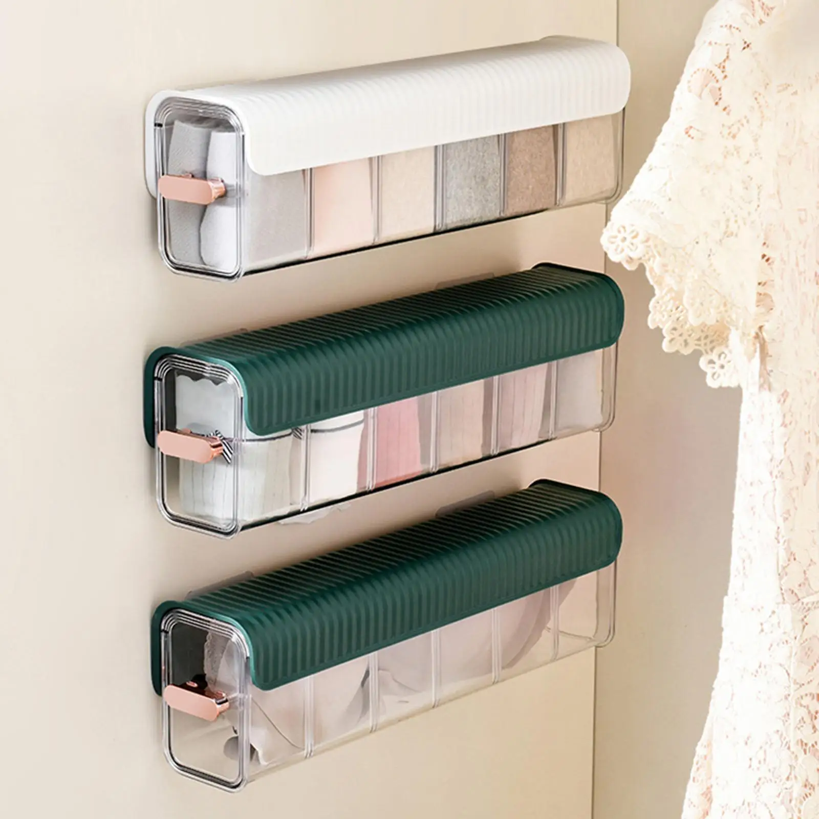 Plastic Ties Underwear Sock Organizer Box Wall Mounted Clear Easily Assembly Wall Hanging Transparent Underwear Panties Storages
Plastic Ties Underwear Sock Organizer Box Wall Mounted Clear Easily Assembly Wall Hanging Transparent Underwear Panties Storages