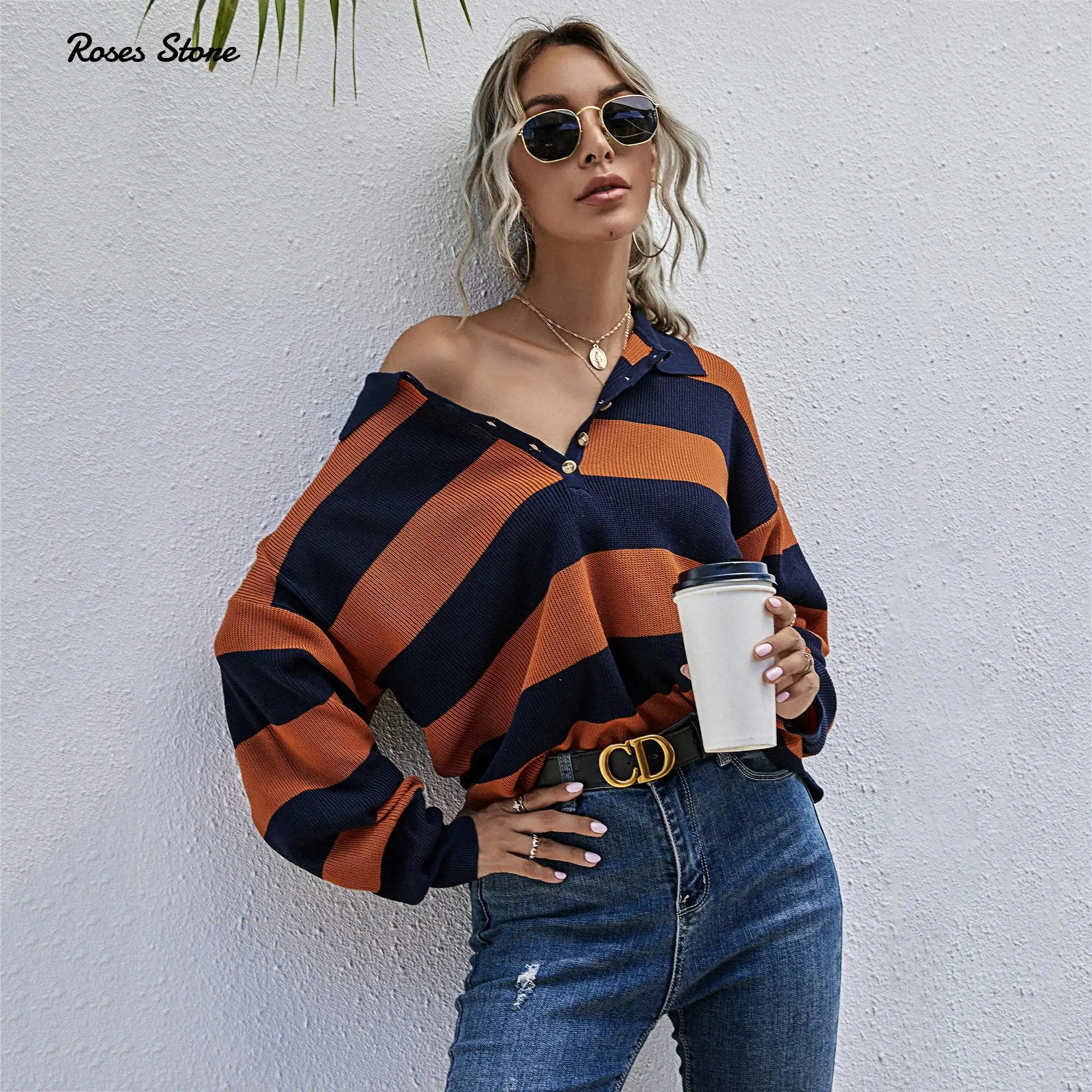 Женский свитер с отложным воротником, свитшот с длинным рукавом, цветной пуловер, вязаные Джемперы, Женские топы для офиса и школы
Женский свитер с отложным воротником, свитшот с длинным рукавом, цветной пуловер, вязаные Джемперы, Женские топы для офиса и школы