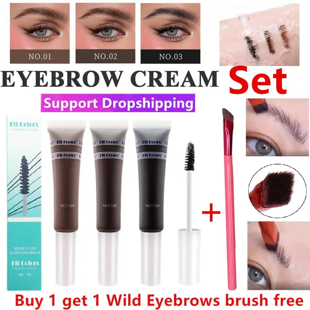 3 Colors Long Lasting Waterproof Eyebrow Mascara Cream Eye Brow Shadow Makeup Beauty Comstic Tools with Brush Dye Eyebrow Gel
3 Colors Long Lasting Waterproof Eyebrow Mascara Cream Eye Brow Shadow Makeup Beauty Comstic Tools with Brush Dye Eyebrow Gel