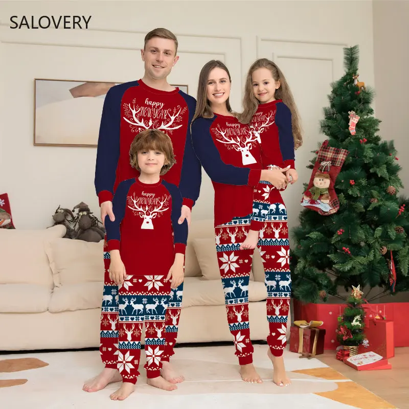 New Christmas Parent-Child Suit Cotton Long-Sleeved Cute Cartoon Striped Print Elk Four Seasons Home Clothes and Pajamas Suit
New Christmas Parent-Child Suit Cotton Long-Sleeved Cute Cartoon Striped Print Elk Four Seasons Home Clothes and Pajamas Suit