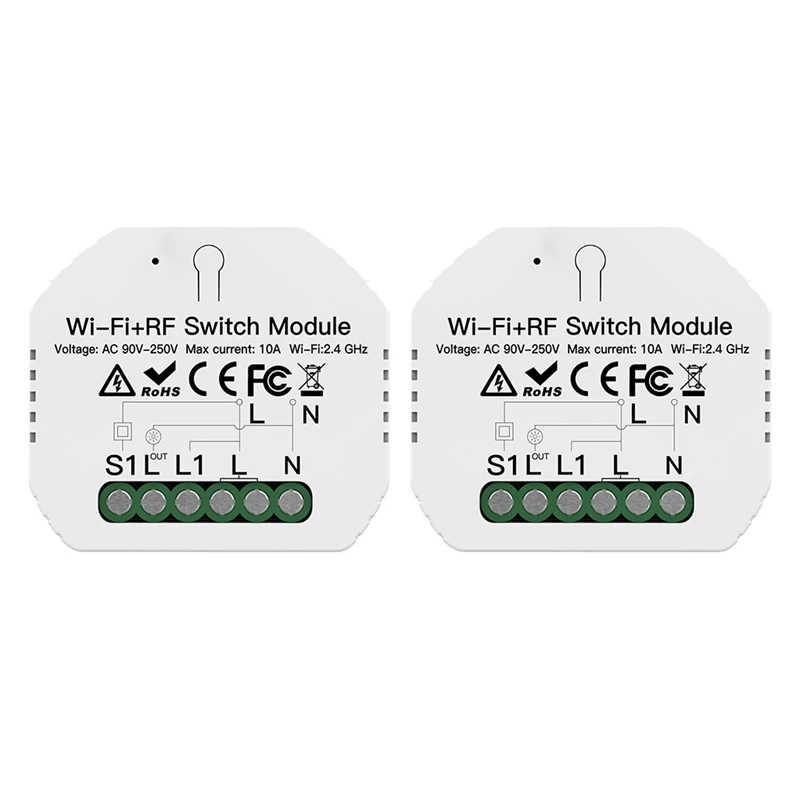 2Pcs Intelligent Tuya Switch Relay Module App Control, 1 Way Dual Control Wifi Switch Works With Alexa Home
2Pcs Intelligent Tuya Switch Relay Module App Control, 1 Way Dual Control Wifi Switch Works With Alexa Home