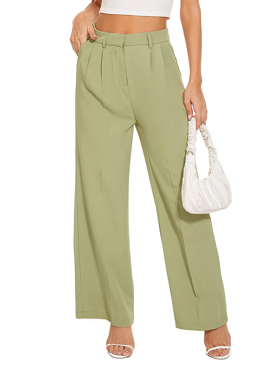 Women s Straight Leg Dress Pants Stretchy High Waist Work Pant with Pockets Solid Color Business Long Pants
Women s Straight Leg Dress Pants Stretchy High Waist Work Pant with Pockets Solid Color Business Long Pants