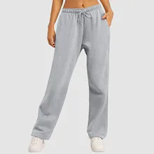 Wide Leg Pants For Women’S Fleece Lined Sweatpants Straight Pants Bottom All-Math Fitness Joggers Travel Basic Pants 2023