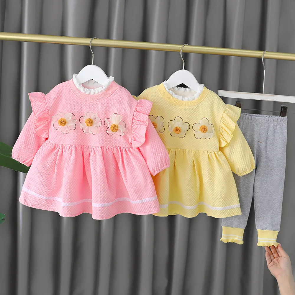 2022 Spring Autumn Kids Baby Girls 2PCS Clothing Set Long Sleeve Flower Dress Cotton Leggings Girls Dress Set 1-4 Years Toddler
2022 Spring Autumn Kids Baby Girls 2PCS Clothing Set Long Sleeve Flower Dress Cotton Leggings Girls Dress Set 1-4 Years Toddler