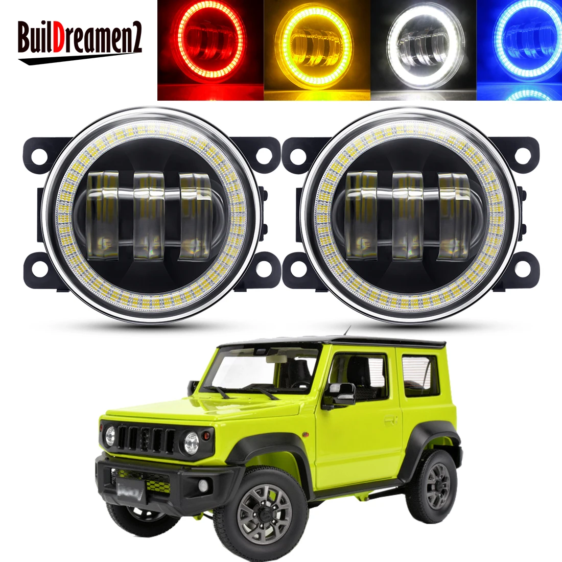 2 X Angel Eye Fog Light Assembly For Suzuki Jimny JB64 JB74 2018 2019 2020 30W 6000LM Car LED Fog Daytime Running Lamp DRL H11 
2 X Angel Eye Fog Light Assembly For Suzuki Jimny JB64 JB74 2018 2019 2020 30W 6000LM Car LED Fog Daytime Running Lamp DRL H11