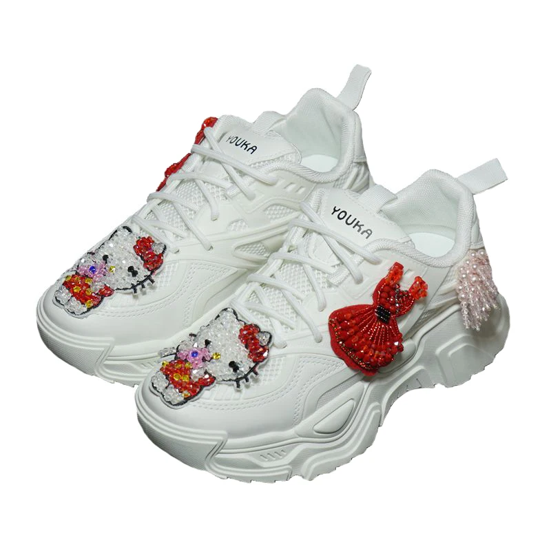 Kawaii Cartoon Rhinestones Women White Sneakers Platform Chunky Sneaker Female Thick Bottom Shoes Casual Ladies Tennis Trainers
Kawaii Cartoon Rhinestones Women White Sneakers Platform Chunky Sneaker Female Thick Bottom Shoes Casual Ladies Tennis Trainers