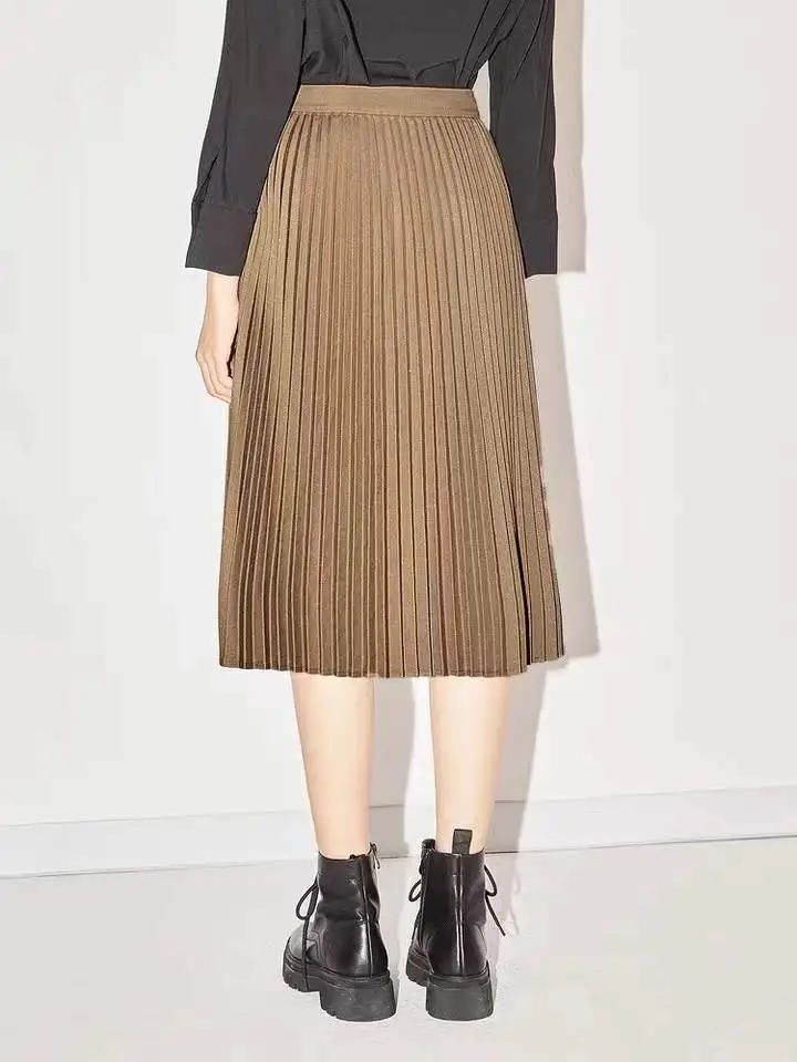 Brown Simple Mid-length Skirt Female Temperament Commuter Pleated Skirt 2022 Spring New
Brown Simple Mid-length Skirt Female Temperament Commuter Pleated Skirt 2022 Spring New