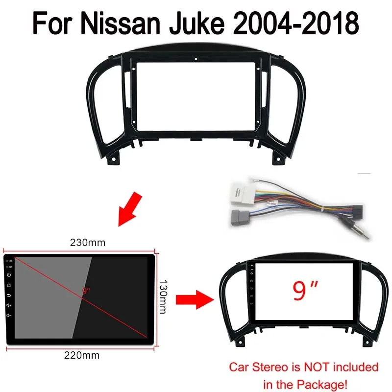 

9Inch 2 din Car Radio Fascia for Nissan Juke 2011-2016 Infiniti ESQ CAR Radio Fascia Frame Adapter CD Panel Dash Trim Bezel