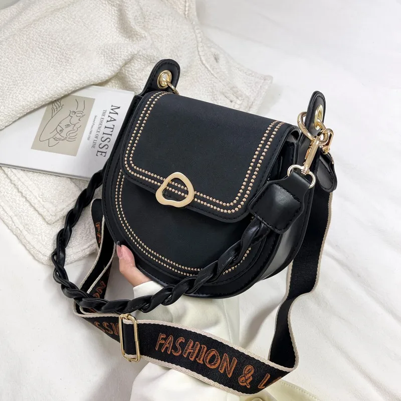 Fashion Luxury Design Ladies PU Leather Shoulder Handbag Solid Color Women's Saddle Crossbody Handbag Casual Ladies Tote
Fashion Luxury Design Ladies PU Leather Shoulder Handbag Solid Color Women's Saddle Crossbody Handbag Casual Ladies Tote