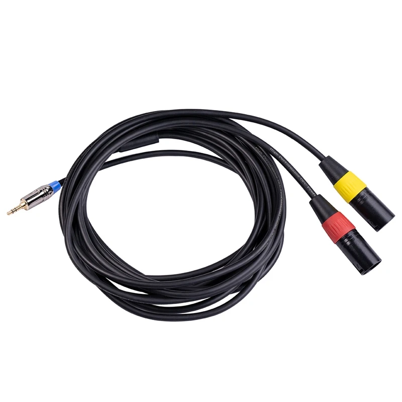 

XLR Cable 3.5Mm Jack Male To Dual XLR Male Splitter Cable For Microphones Speakers Sound Consoles Amplifier, 3Meters