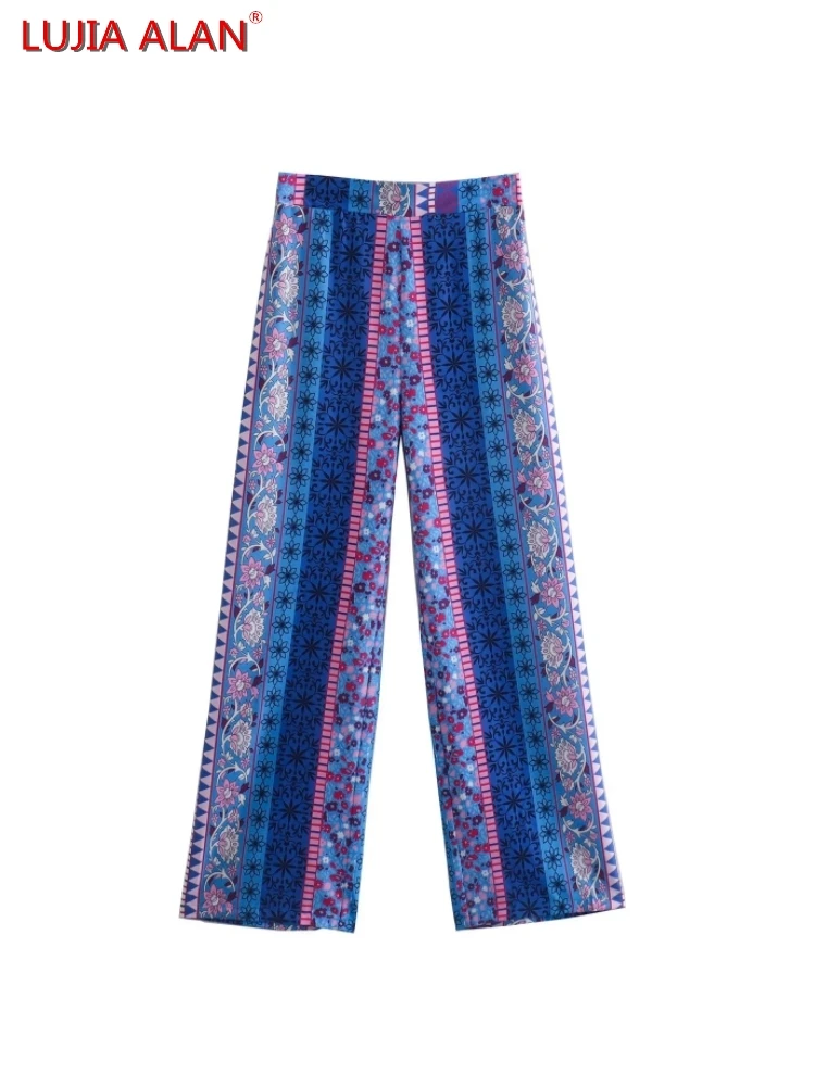 Patchwork Printing Women Straight Pants Autumn Lady High Waist Loose Trousers Casual Streetwear LUJIA ALAN P3023
Patchwork Printing Women Straight Pants Autumn Lady High Waist Loose Trousers Casual Streetwear LUJIA ALAN P3023