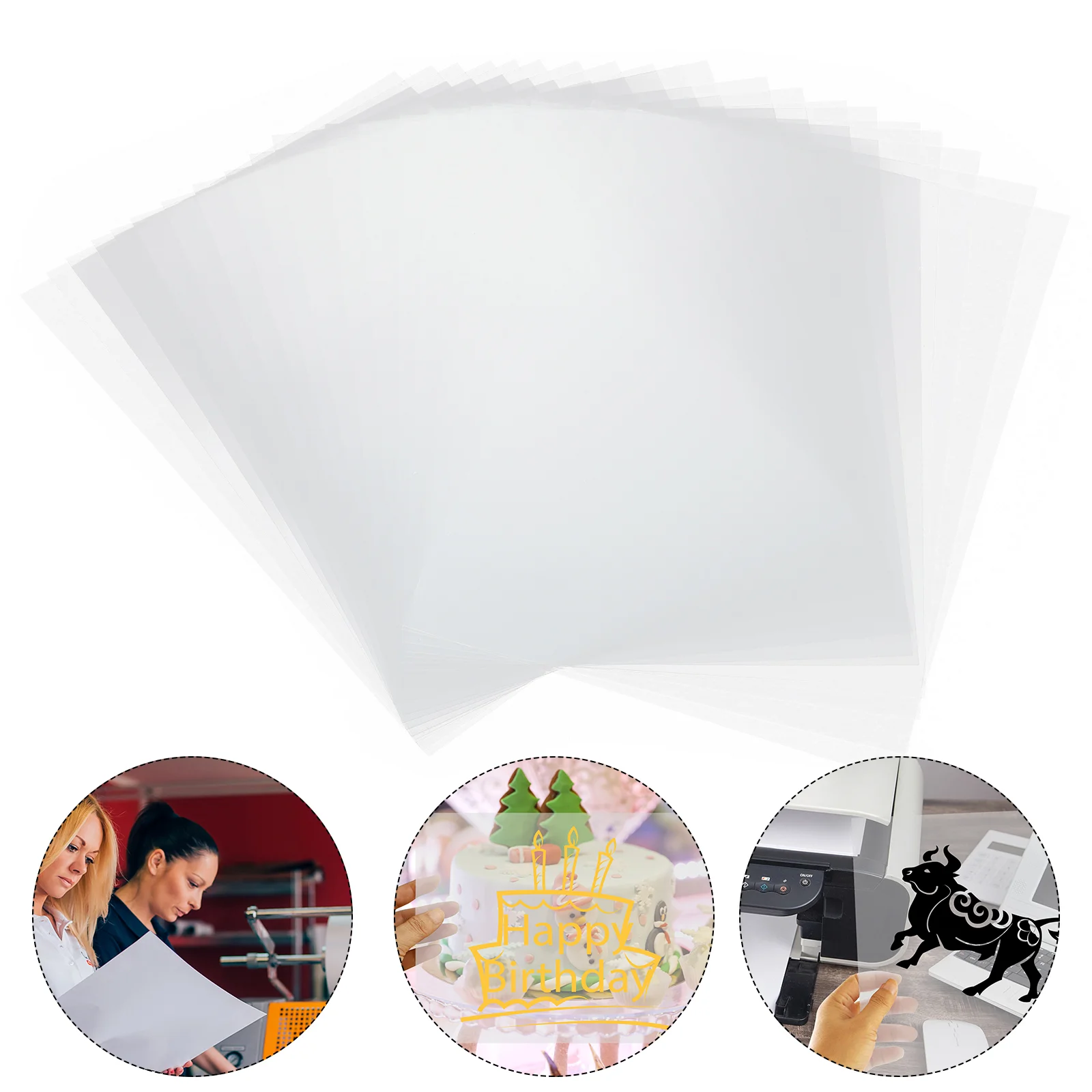 

20 Pcs Film Inkjet Transparency Ink-jet Printing Printers Transparent Slideshow Photographic The Pet Paper