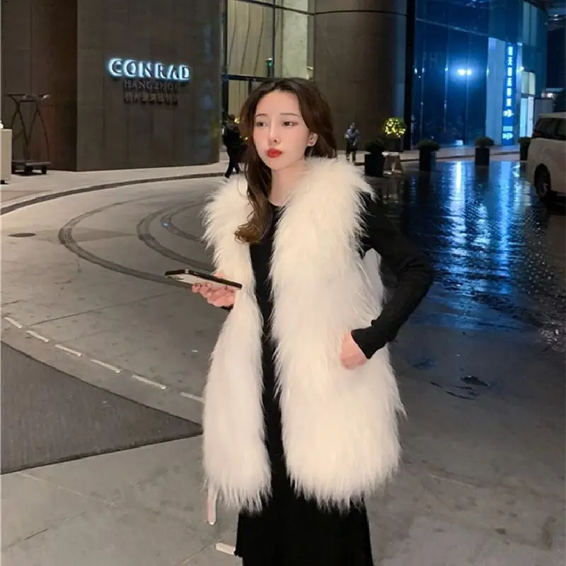Fashion Women Warm Faux Fur Vest High Quality Faux Imitation Mink Fur Coat Winter Warm Jacket Vest for Female Waistcoat N39
Fashion Women Warm Faux Fur Vest High Quality Faux Imitation Mink Fur Coat Winter Warm Jacket Vest for Female Waistcoat N39