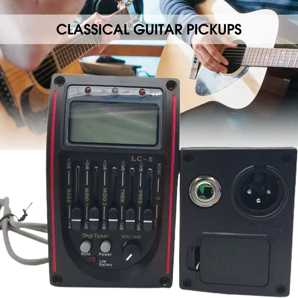LC-5 Acoustic Guitar Pickup 5-Band EQ Equalizer System with Turner Volume Control LCD Display Piezo Pickup Guitar Accessories
LC-5 Acoustic Guitar Pickup 5-Band EQ Equalizer System with Turner Volume Control LCD Display Piezo Pickup Guitar Accessories