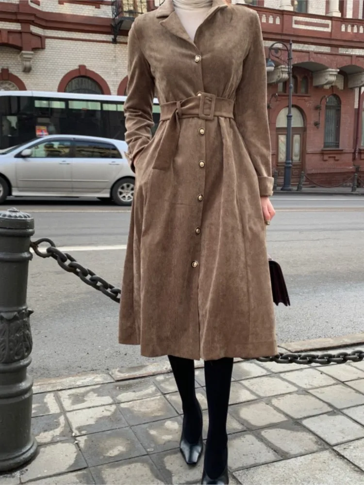 Autumn New Corduroy Lace-Up Slim Dress Women Casual Eleagnt Spring Fashion Vestidos
Autumn New Corduroy Lace-Up Slim Dress Women Casual Eleagnt Spring Fashion Vestidos