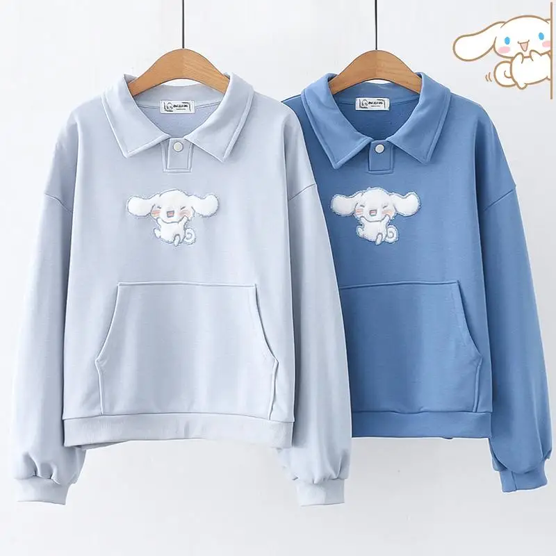 Sanrio Lapel Sweater Cinnamoroll Anime Kawaii New Autumn Japanese Polo Collar Casual Tops Preppy Girl Student Loose Cute Sweet
Sanrio Lapel Sweater Cinnamoroll Anime Kawaii New Autumn Japanese Polo Collar Casual Tops Preppy Girl Student Loose Cute Sweet