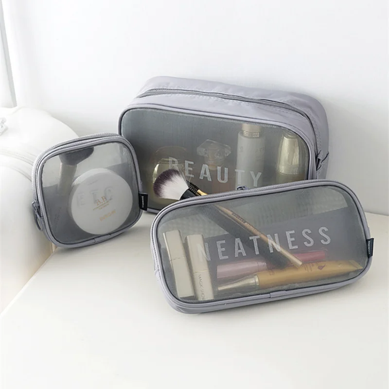 1 Pc Mesh Women Cosmetic Bag Travel Makeup Organizer Clear Make Up Bag Men Wash Toiletry Bags Organizer Pouch Case
1 Pc Mesh Women Cosmetic Bag Travel Makeup Organizer Clear Make Up Bag Men Wash Toiletry Bags Organizer Pouch Case