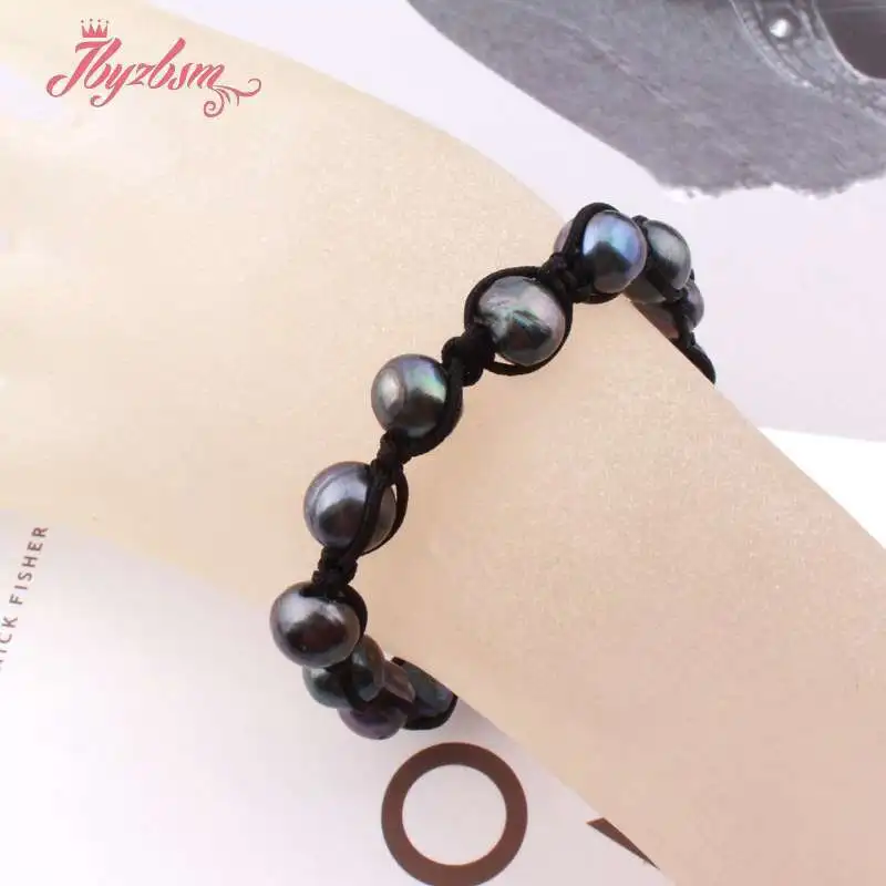 9-10mm Natural Freshwater Pearl Beads Handmade Beaded Rope For Woman Man Gift Jewerly Bracelet Adjustbale 7.5" Free shipping
9-10mm Natural Freshwater Pearl Beads Handmade Beaded Rope For Woman Man Gift Jewerly Bracelet Adjustbale 7.5" Free shipping