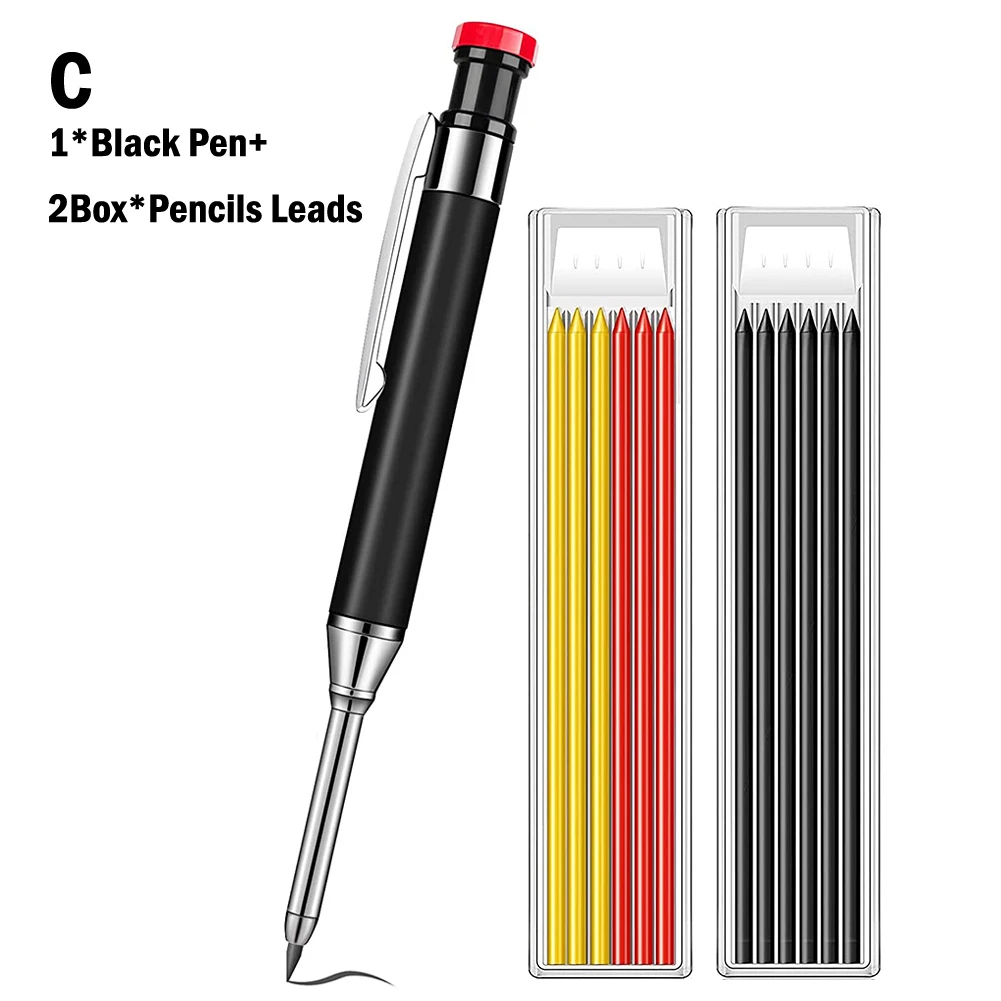 Workshop Hand Tool Metal Carpenter Pencil With Refill Leads Built-in Sharpener Deep-hole Mechanical Surface For Deep Hole Marker
Workshop Hand Tool Metal Carpenter Pencil With Refill Leads Built-in Sharpener Deep-hole Mechanical Surface For Deep Hole Marker