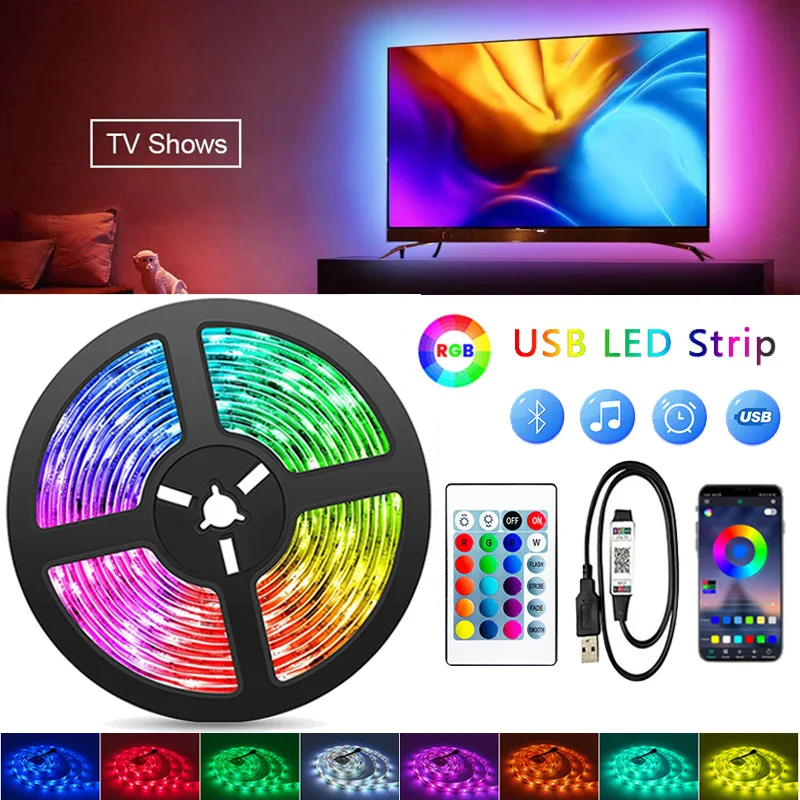 USB Светодиодная лента RGB 5 в гибкая светодиодная лампа лента с Bluetooth-управлением 2835/5050 ТВ Настольный экран задсветильник Свет Декор Диодная л...
USB Светодиодная лента RGB 5 в гибкая светодиодная лампа лента с Bluetooth-управлением 2835/5050 ТВ Настольный экран задсветильник Свет Декор Диодная л...