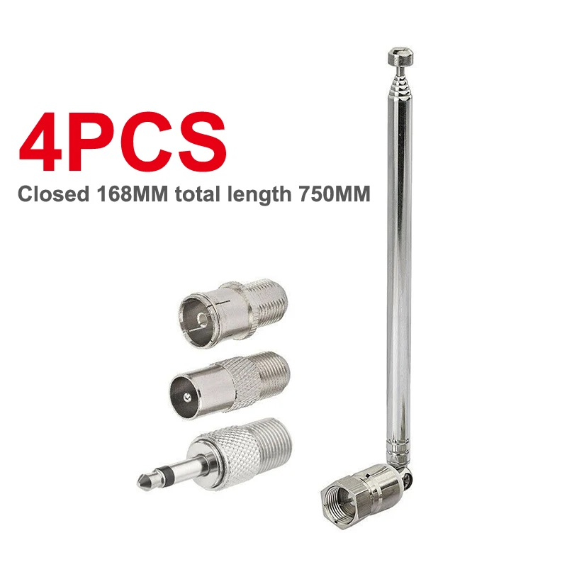 Rod Antenna 3.5mm Adapter FM Radio Antenna Replacement Telescopic Screw F Type Male Plug Connector AV Stereo Receiver Amplifier
Rod Antenna 3.5mm Adapter FM Radio Antenna Replacement Telescopic Screw F Type Male Plug Connector AV Stereo Receiver Amplifier