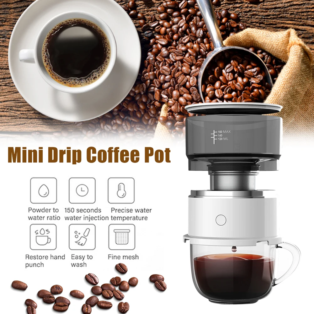 

Mini Drip Coffee Pot Automatic Hand Brewing Coffee Maker Portable Coffee Brewer Espresso Machine For Outdoor Coffeeware