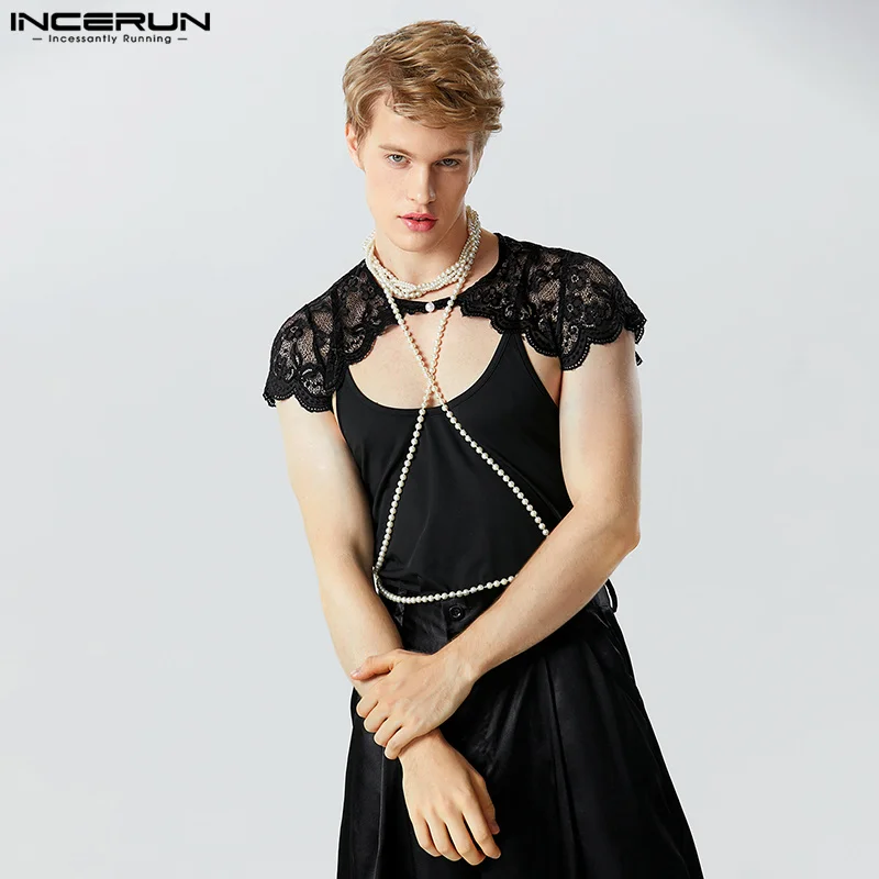 Party Nightclubs Style Tops INCERUN Men's Two Piece Lace Shawl With Tank Tops Casual Fashionable Solid Low Neck Thin Vests S-5XL
Party Nightclubs Style Tops INCERUN Men's Two Piece Lace Shawl With Tank Tops Casual Fashionable Solid Low Neck Thin Vests S-5XL