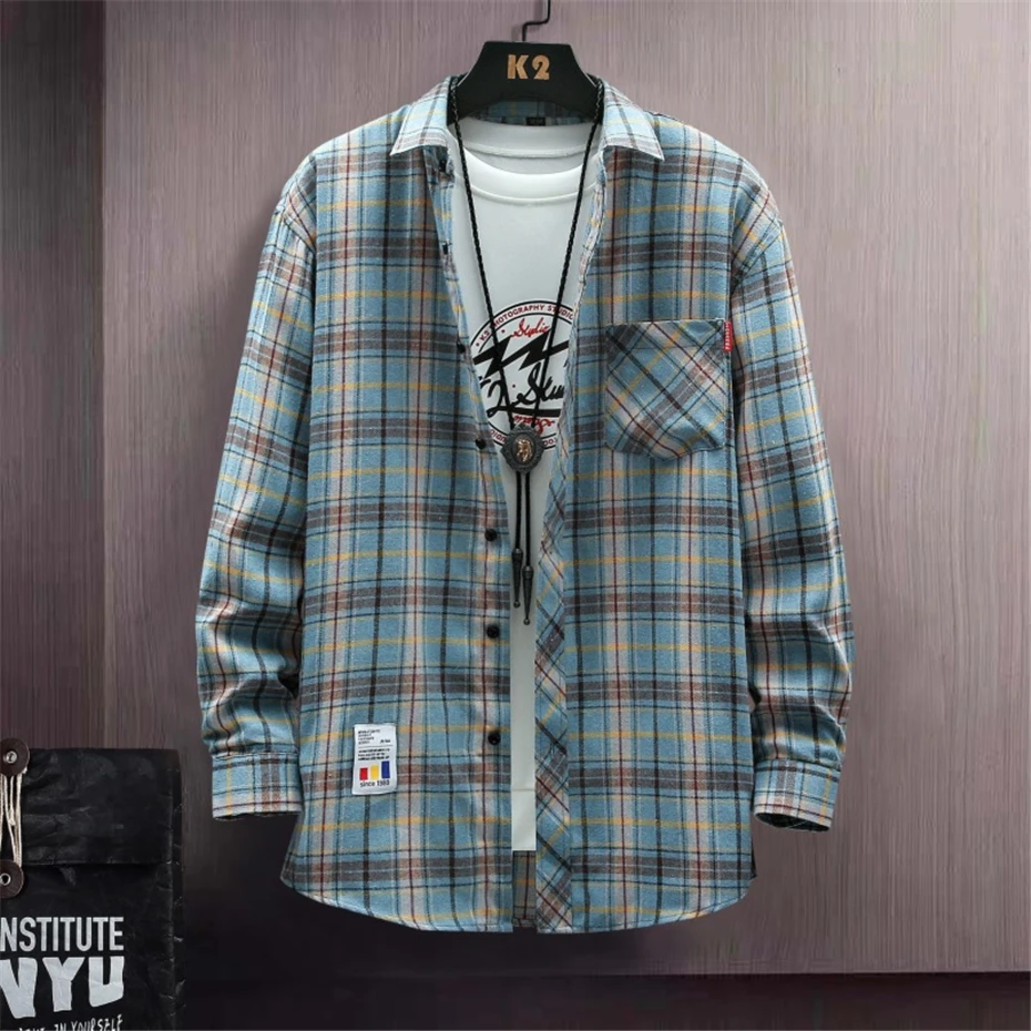 Plaid Shirt Men Harajuku Spring Autumn Long Sleeve Shirts Male Fashion Casual Plaid Shirts Plus Size 4XL
Plaid Shirt Men Harajuku Spring Autumn Long Sleeve Shirts Male Fashion Casual Plaid Shirts Plus Size 4XL