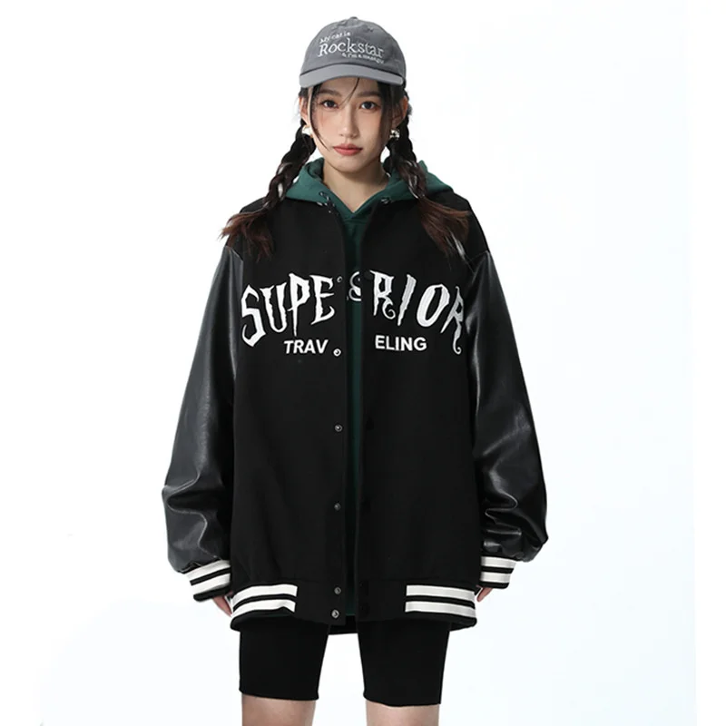 Women's Fashion Brand Letter Embroidered Baseball Jacket Women's 2022 Autumn. New Pu Leather Roll Jacket
Women's Fashion Brand Letter Embroidered Baseball Jacket Women's 2022 Autumn. New Pu Leather Roll Jacket