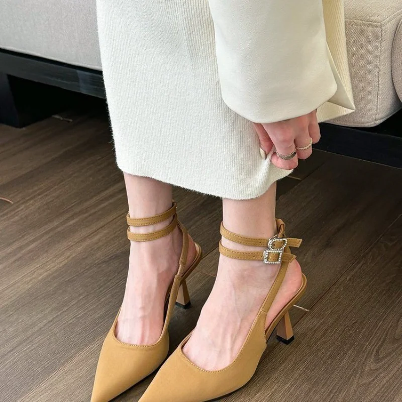 Slingbacks High Heels Pumps Women 2023 New Pointed Toe Thin Heeled Party Shoes Woman Solid Color Ankle Buckle Summer Sandals
Slingbacks High Heels Pumps Women 2023 New Pointed Toe Thin Heeled Party Shoes Woman Solid Color Ankle Buckle Summer Sandals