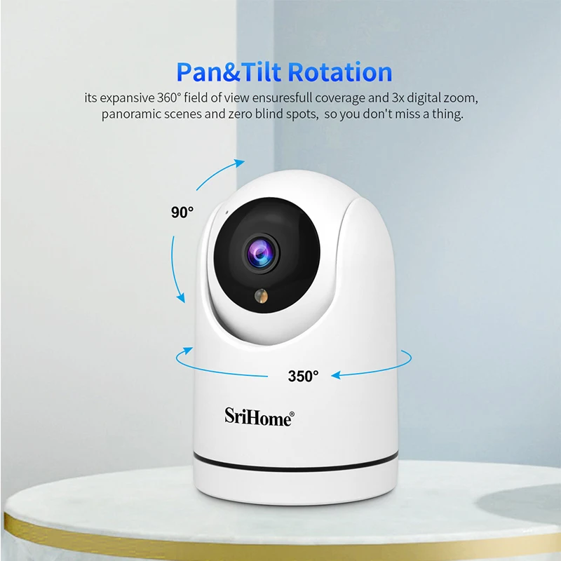 Srihome HD 1080P IP Camera Wifi Home Security Smart AI Auto-tracking Video Surveillance Corlor Night Vision 3X Zoom CCTV Cameras
Srihome HD 1080P IP Camera Wifi Home Security Smart AI Auto-tracking Video Surveillance Corlor Night Vision 3X Zoom CCTV Cameras