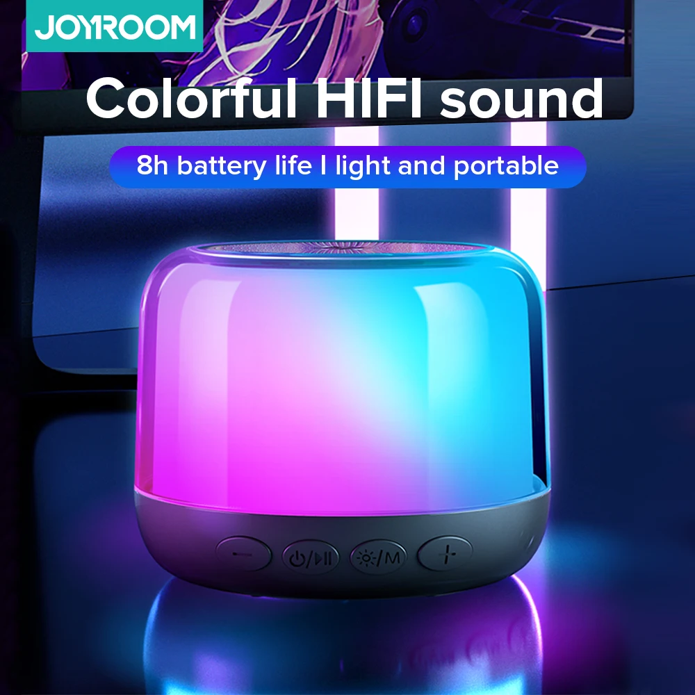 

Joyroom Light Mini Speaker Bluetooth 5.1 Wireless 3D Stereo Outdoor Home Teather Sound Portable Bluetooth Speaker Support TF