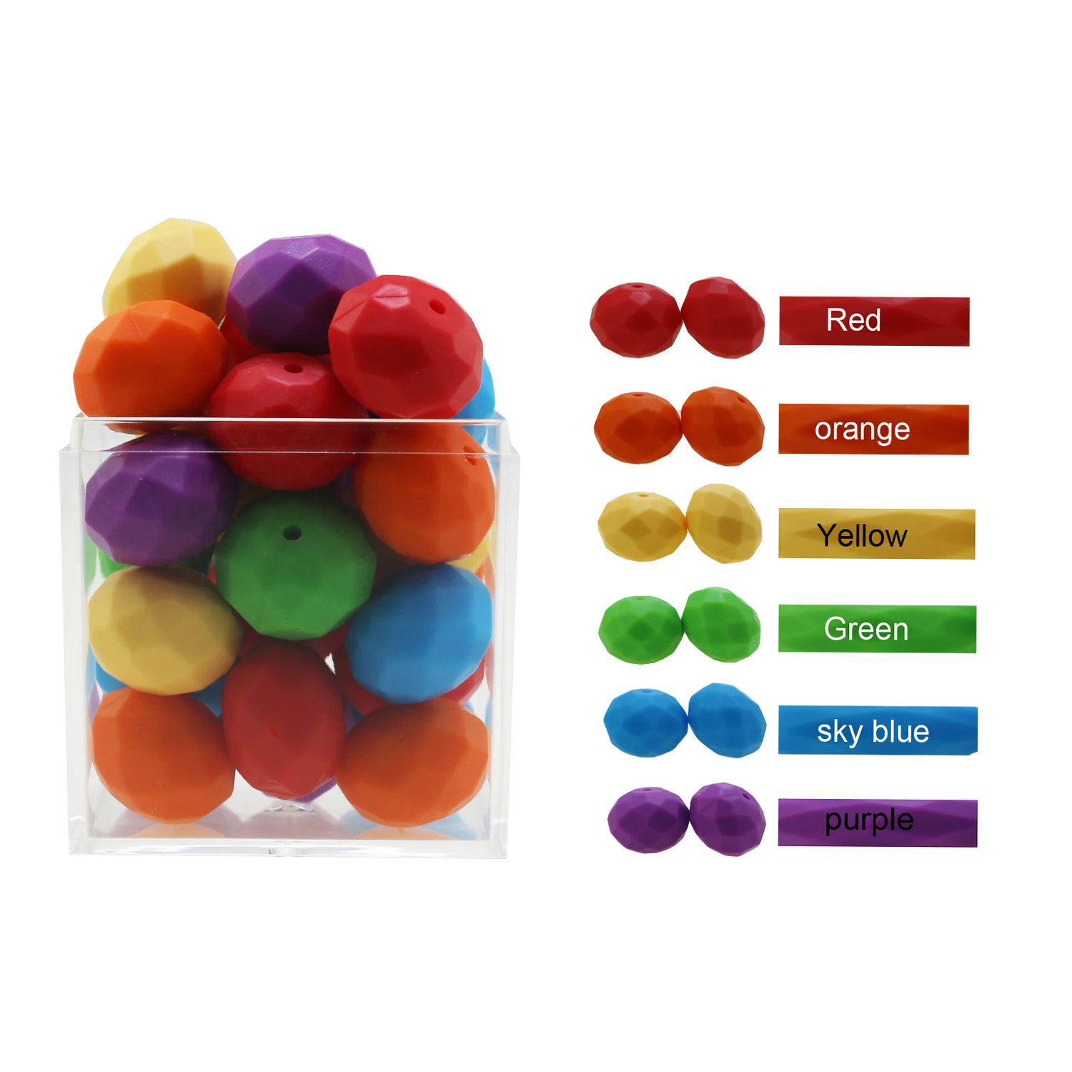 

NEW 10pc/lot 20mm Silicone Abacus Hexagon BeadS DIY Chewable Colorful Teething Baby Loose Beads Pacifier Chain Bracelet BPA Free