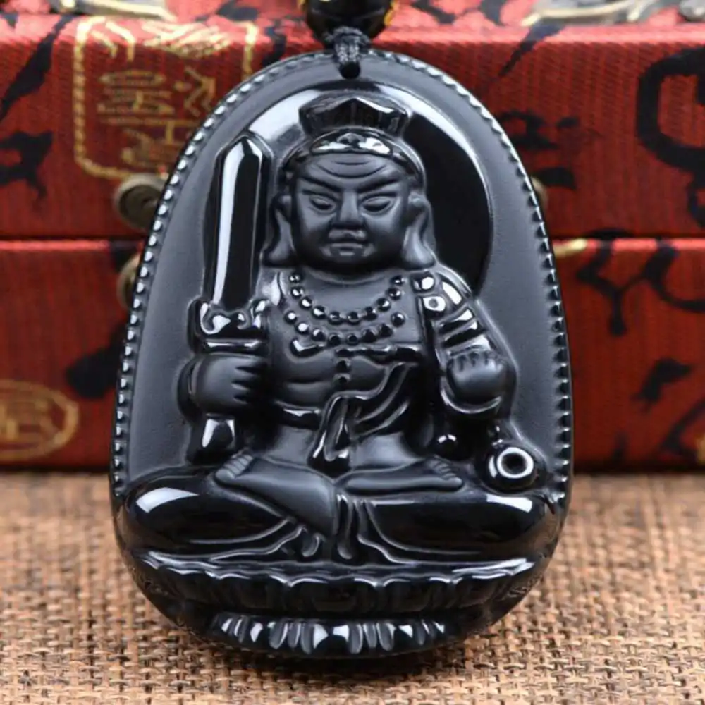 Natural Obsidian Carved Bodhisattva Lucky Amulet Pendant Wedding Women Chakra Cross Silver Craft Clavicle Amulet Dragon Necklace
Natural Obsidian Carved Bodhisattva Lucky Amulet Pendant Wedding Women Chakra Cross Silver Craft Clavicle Amulet Dragon Necklace